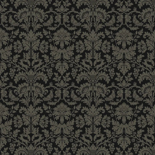 Ansel Damask Wallpaper - Ebony & Pavestone - NextWall - NW57710 - Premier Wallcovering