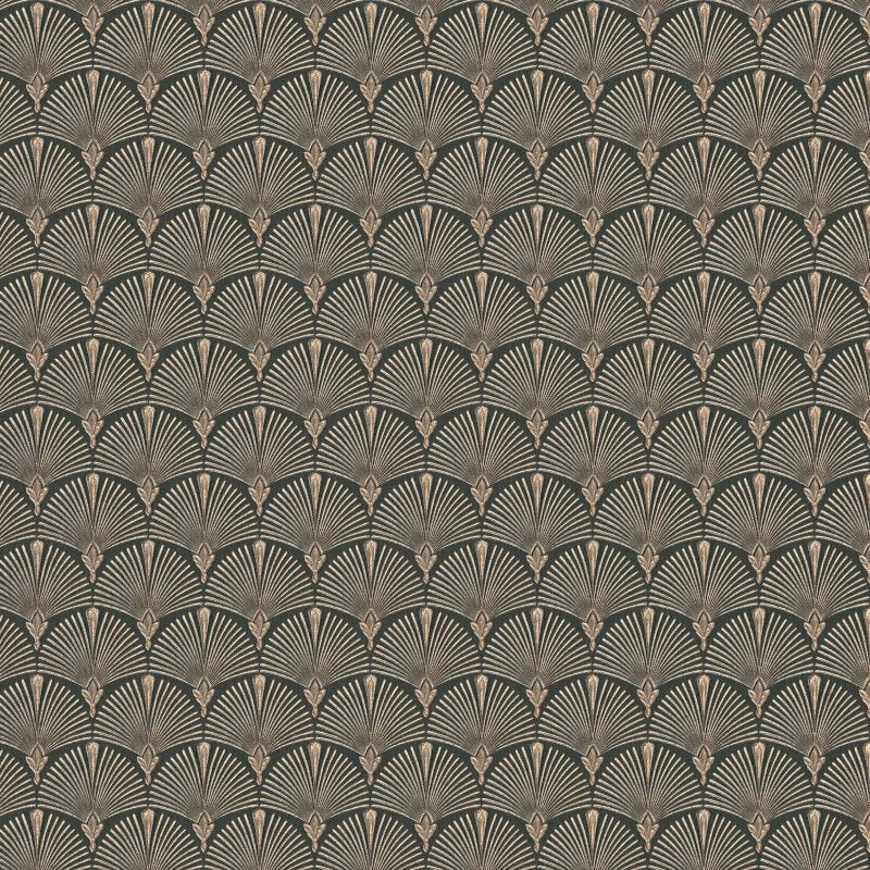 Antionette Fan Metallic Wallpaper - Black/Gold - Erismann - 10346 - 15 - Premier Wallcovering