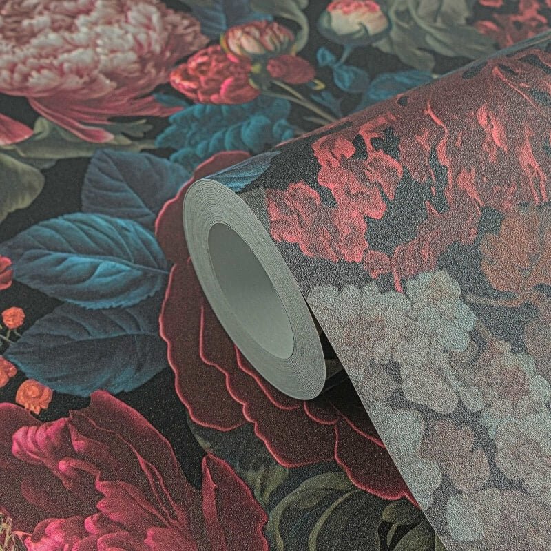 Antique Floral Wallpaper - Red/Blue - Michalsky Living - 39979-1 - Premier Wallcovering