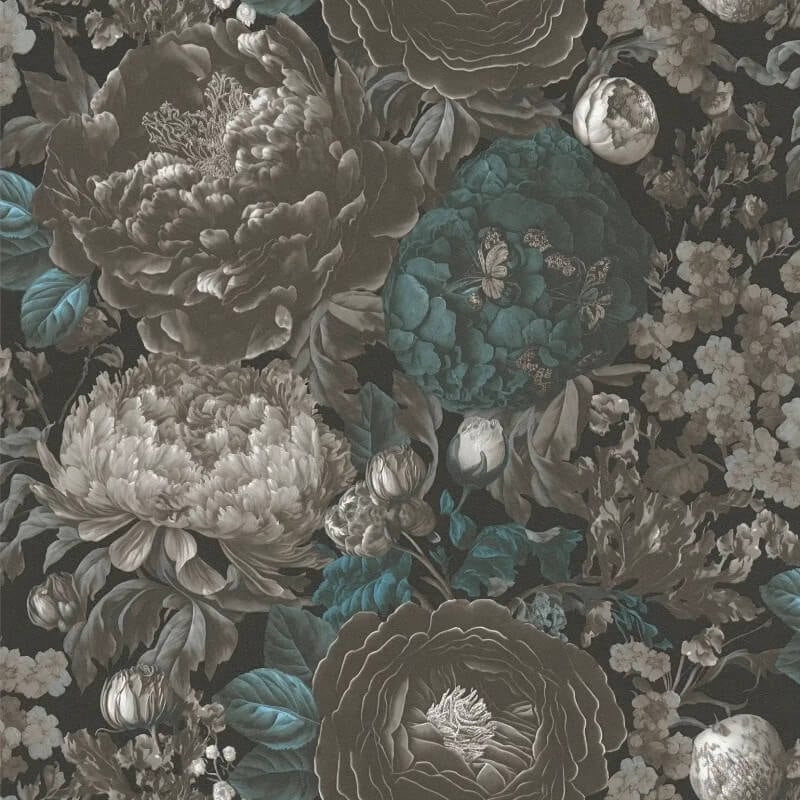 Antique Floral Wallpaper - Grey/Blue - Michalsky Living - 39979-2 - Premier Wallcovering