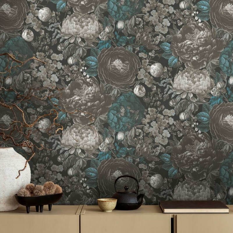 Antique Floral Wallpaper - Grey/Blue - Michalsky Living - 39979-2 - Premier Wallcovering