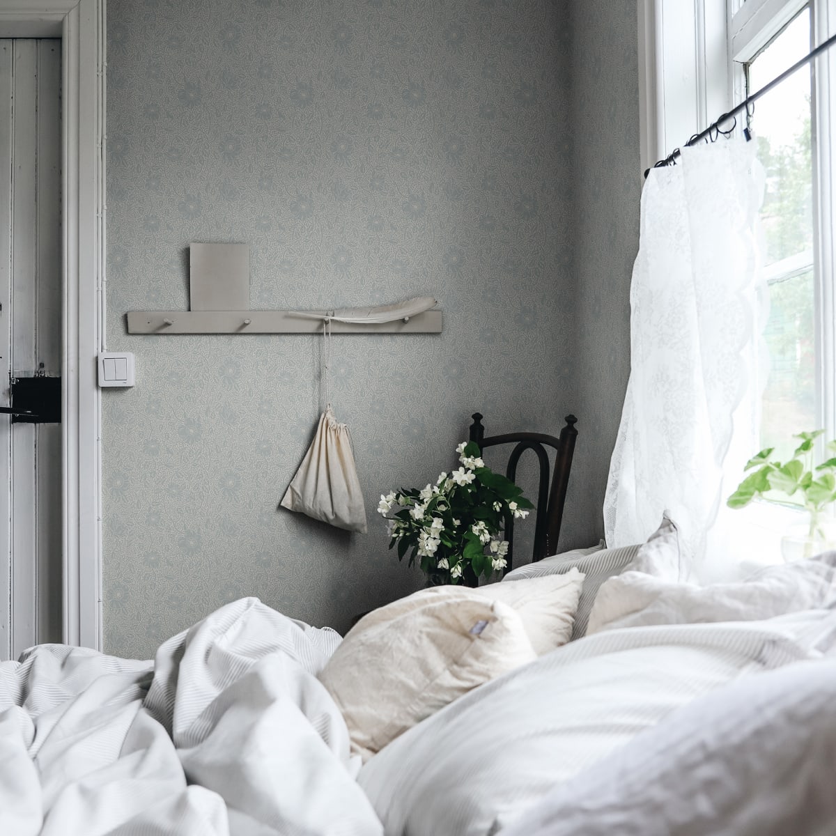 Anton Wallpaper - Misty Blue - Sandberg - 814-56 - Premier Wallcovering