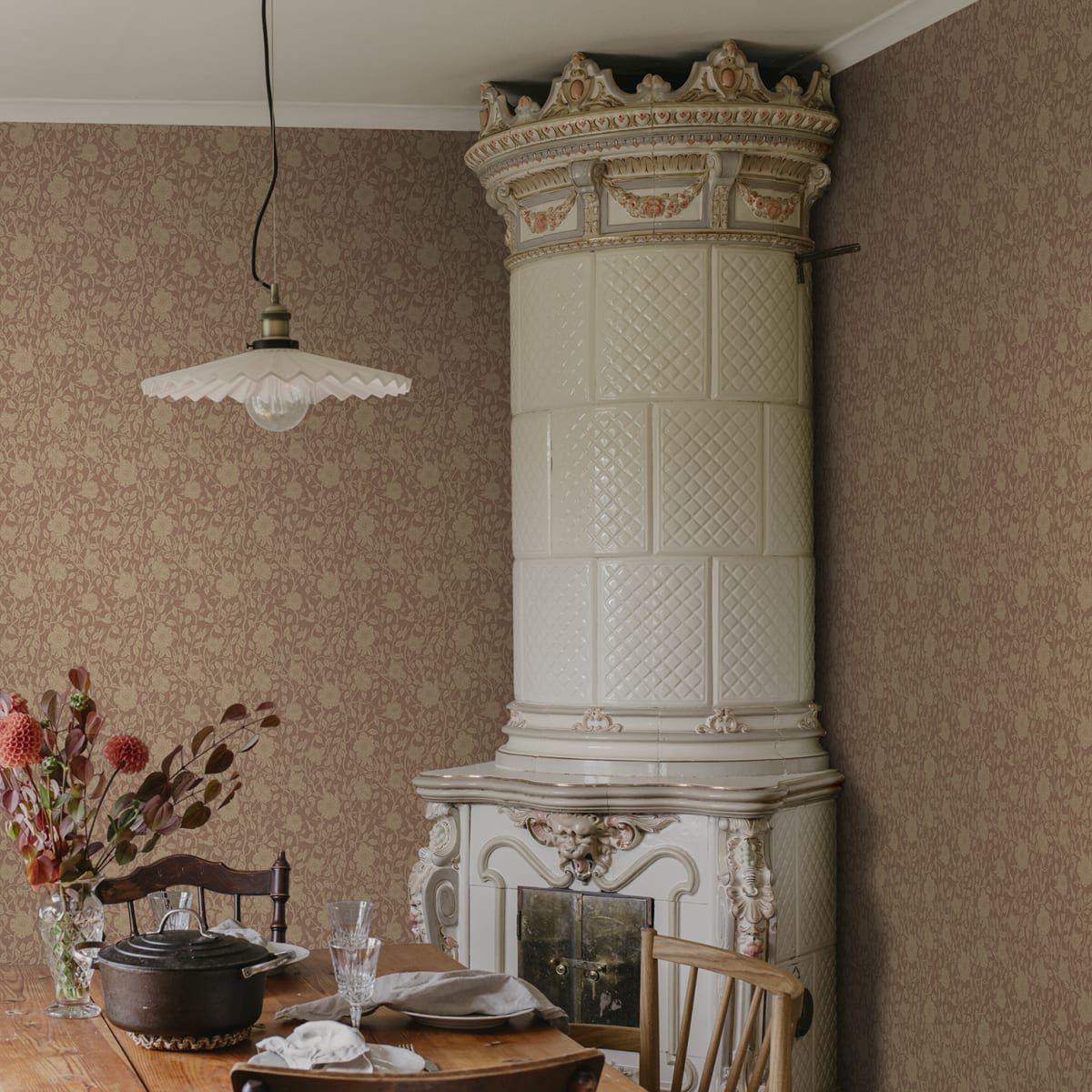 Anton Wallpaper - Terracotta - Sandberg - S10568 - Premier Wallcovering