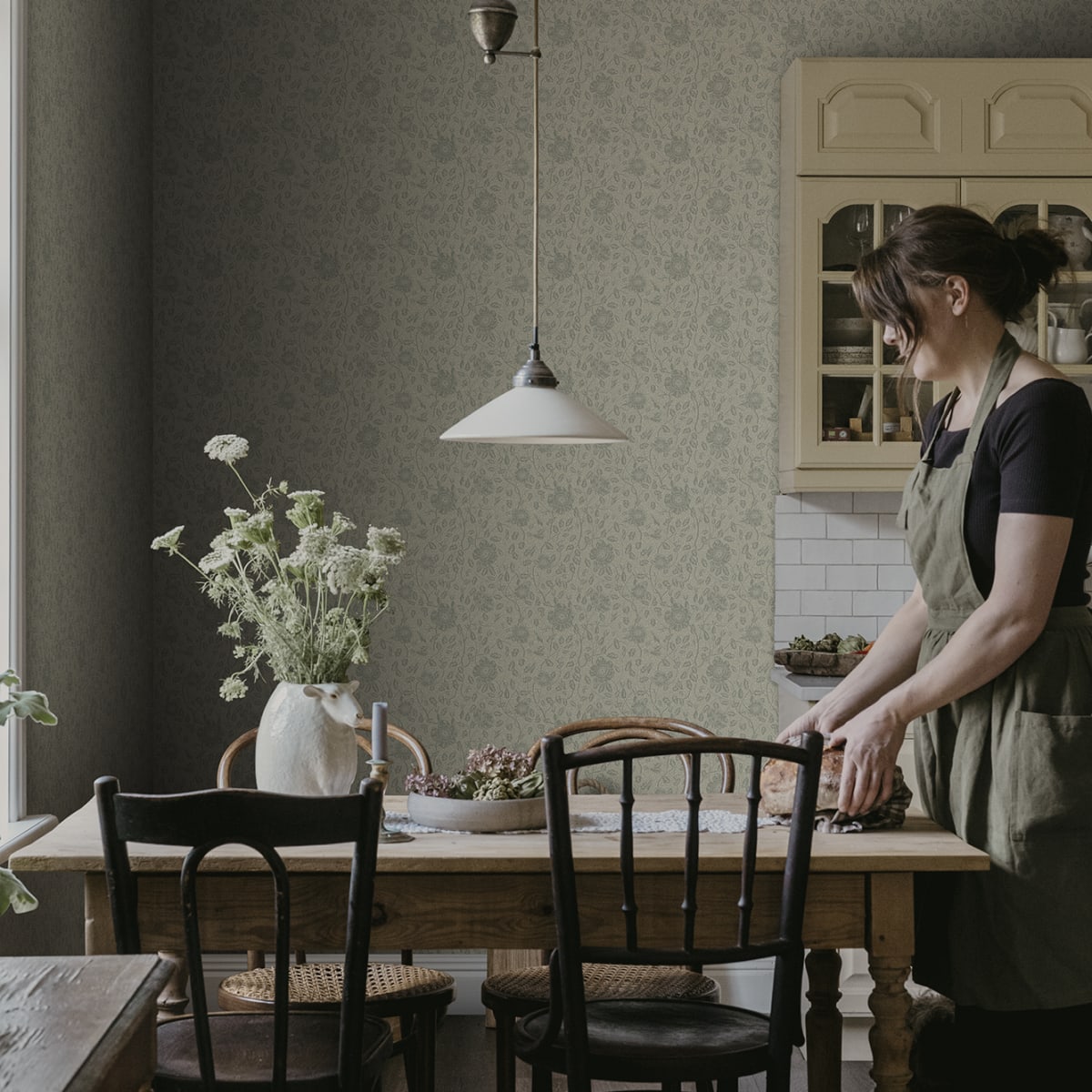 Anton Wallpaper - Sage Green - Sandberg - S10569 - Premier Wallcovering