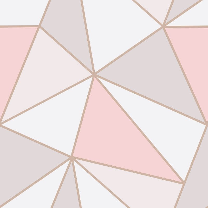 Apex Geo Wallpaper - Rose Gold - Fine Décor - FD41993 - Premier Wallcovering