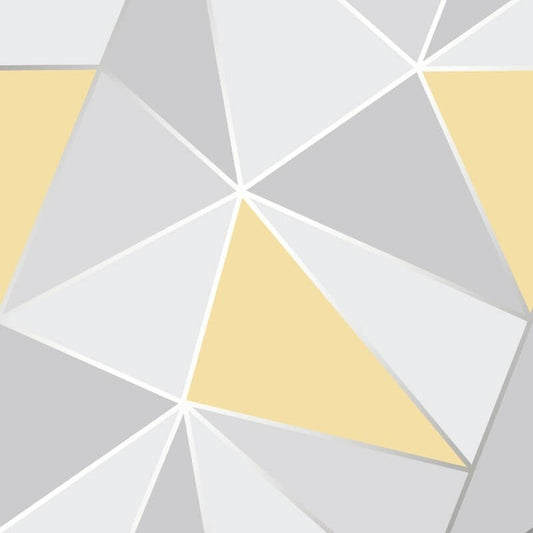 Apex Geo Wallpaper - Yellow/Grey - Fine Décor - FD41991 - Premier Wallcovering