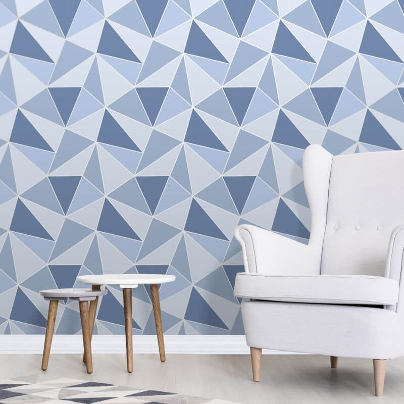 Apex Geo Wallpaper - Blue - Fine Décor - FD41992 - Premier Wallcovering