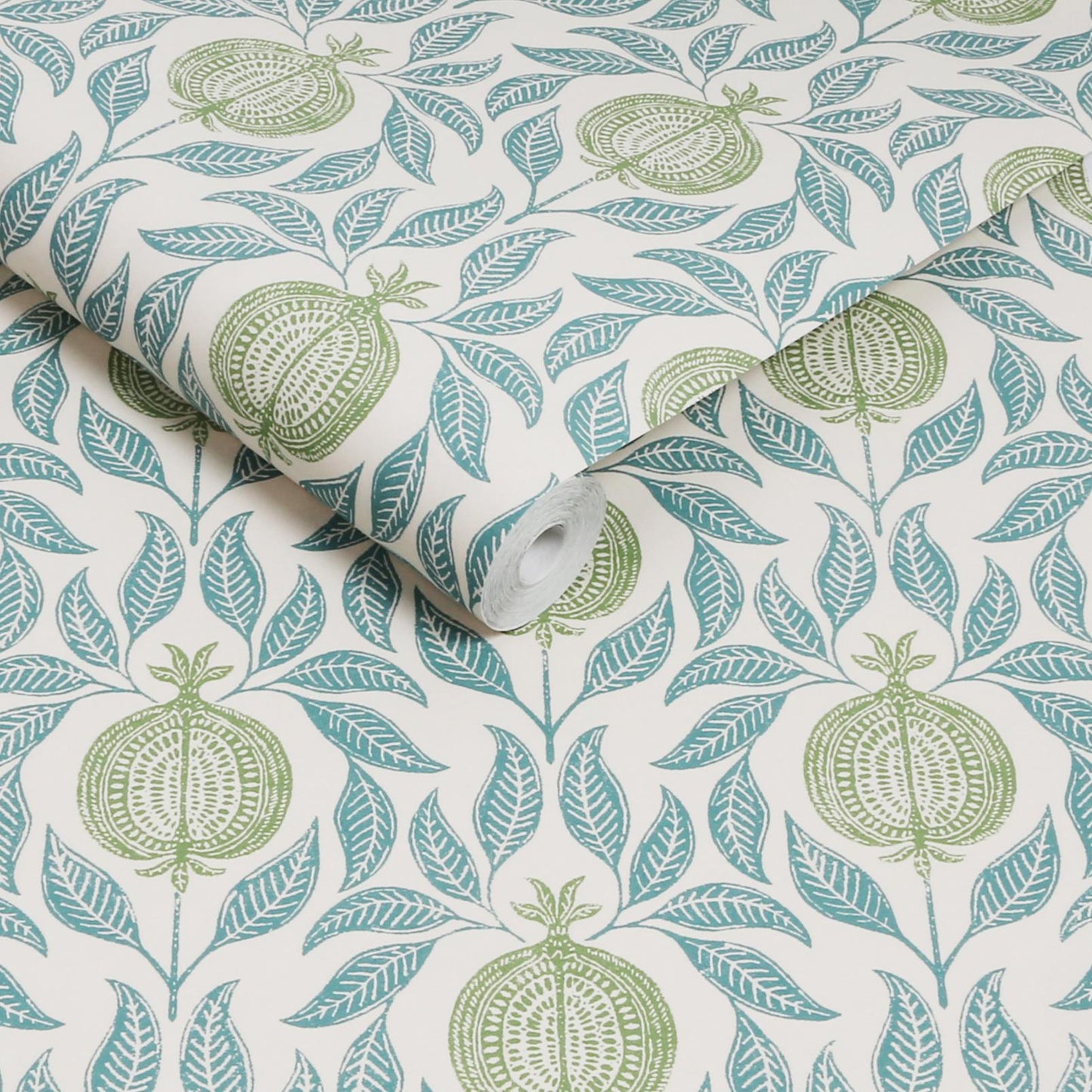 Apple Of Grenada Wallpaper - Blue & Green - Graham & Brown - 130285 - Premier Wallcovering