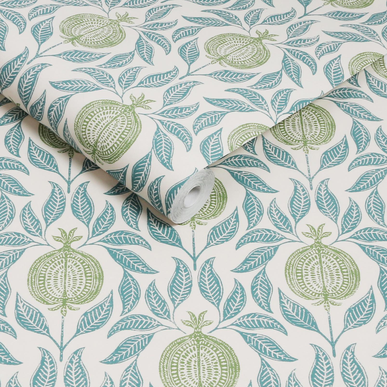 Apple Of Grenada Wallpaper - Blue & Green - Graham & Brown - 130285 - Premier Wallcovering