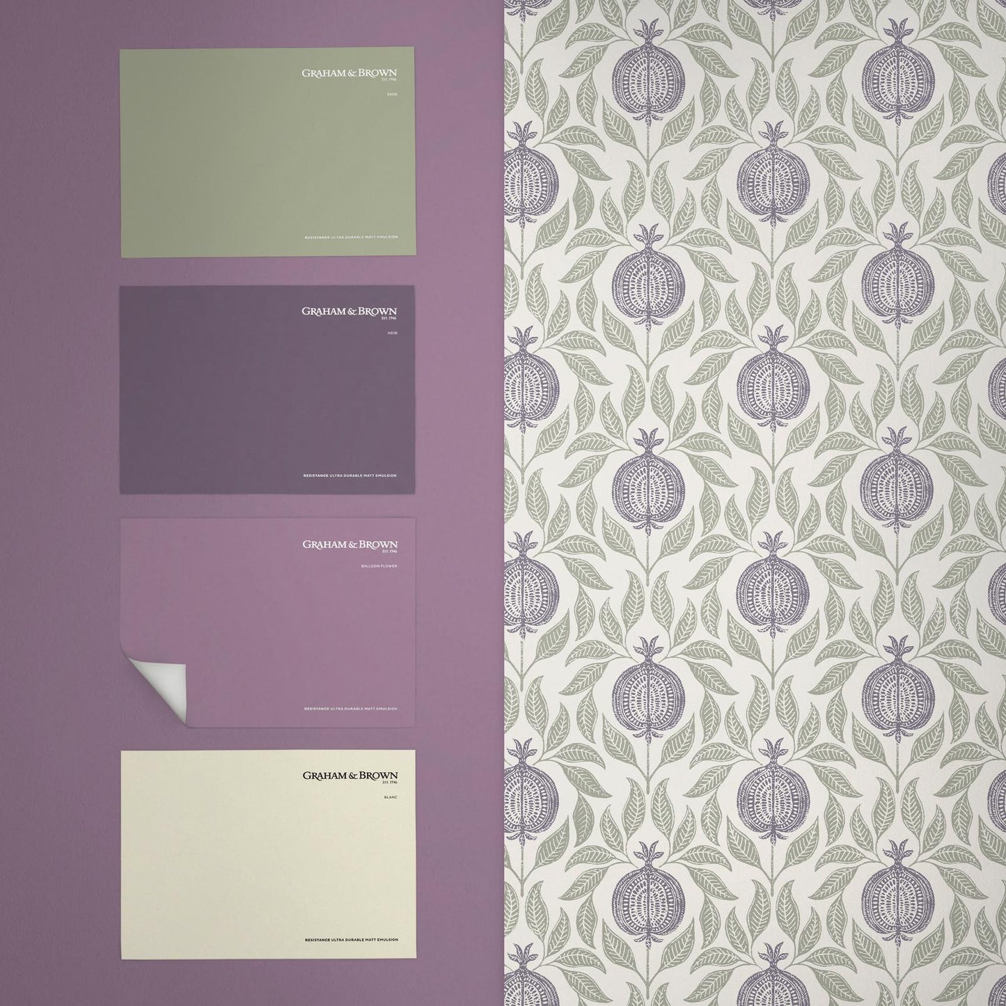 Apple Of Grenada Wallpaper - Purple & Green - Graham & Brown - 130288 - Premier Wallcovering
