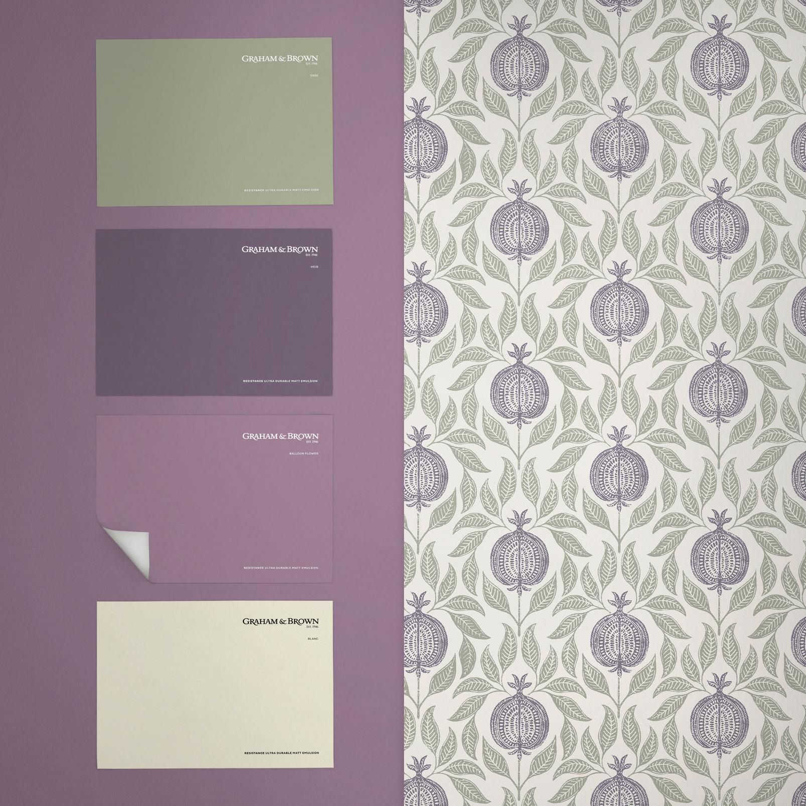 Apple Of Grenada Wallpaper - Purple & Green - Graham & Brown - 130288 - Premier Wallcovering