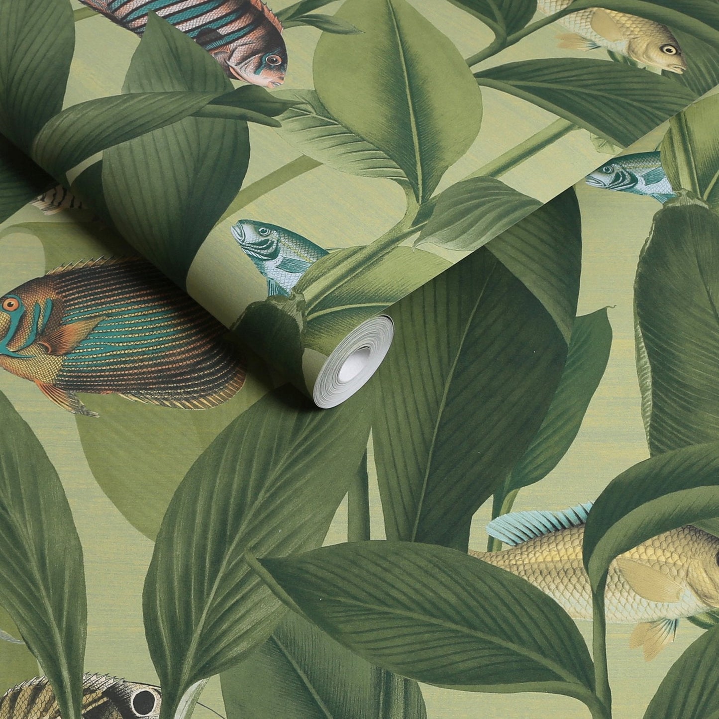 Aquarium Wallpaper - Green - Graham & Brown - 124114 - Premier Wallcovering