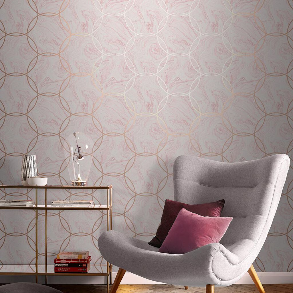 Aqueous Geo Wallpaper - Quartz - Graham & Brown - 105756 - Premier Wallcovering