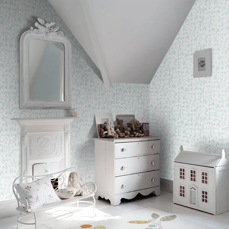 Arabella Wallpaper - Teal Cream - Ohpopsi - JRD50118W - Premier Wallcovering