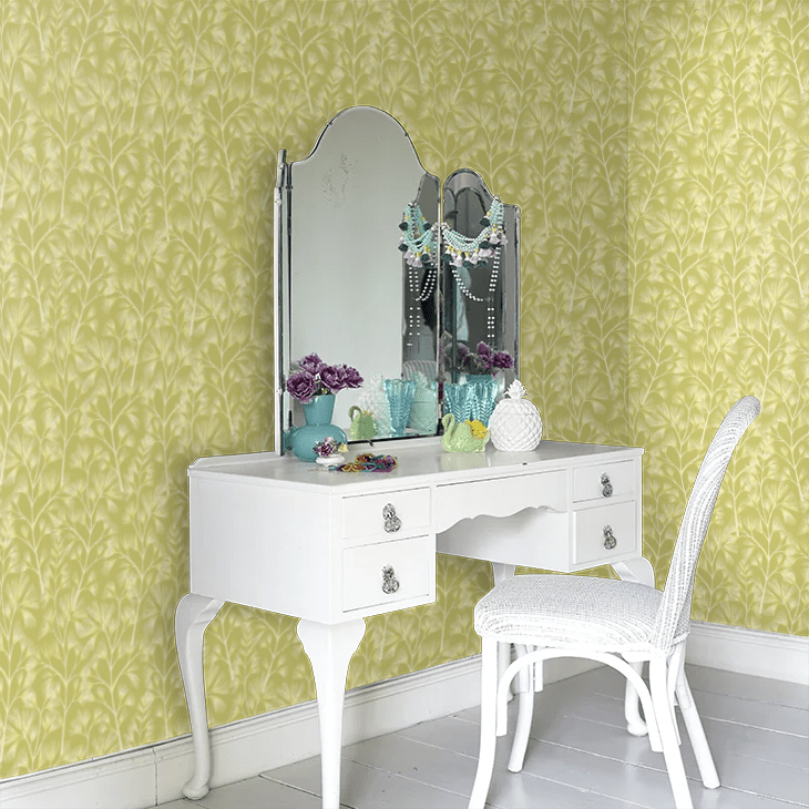 Arabella Wallpaper - Chartreuse - Ohpopsi - JRD50117W - Premier Wallcovering