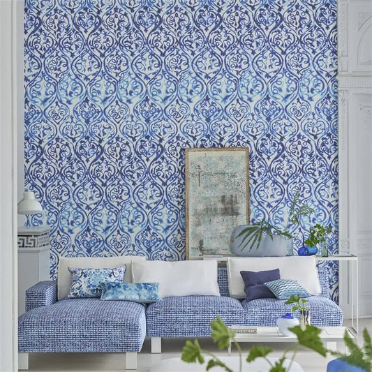Arabesque Wallpaper - Cobalt - PDG1029/01 - Designers Guild - Premier Wallcovering