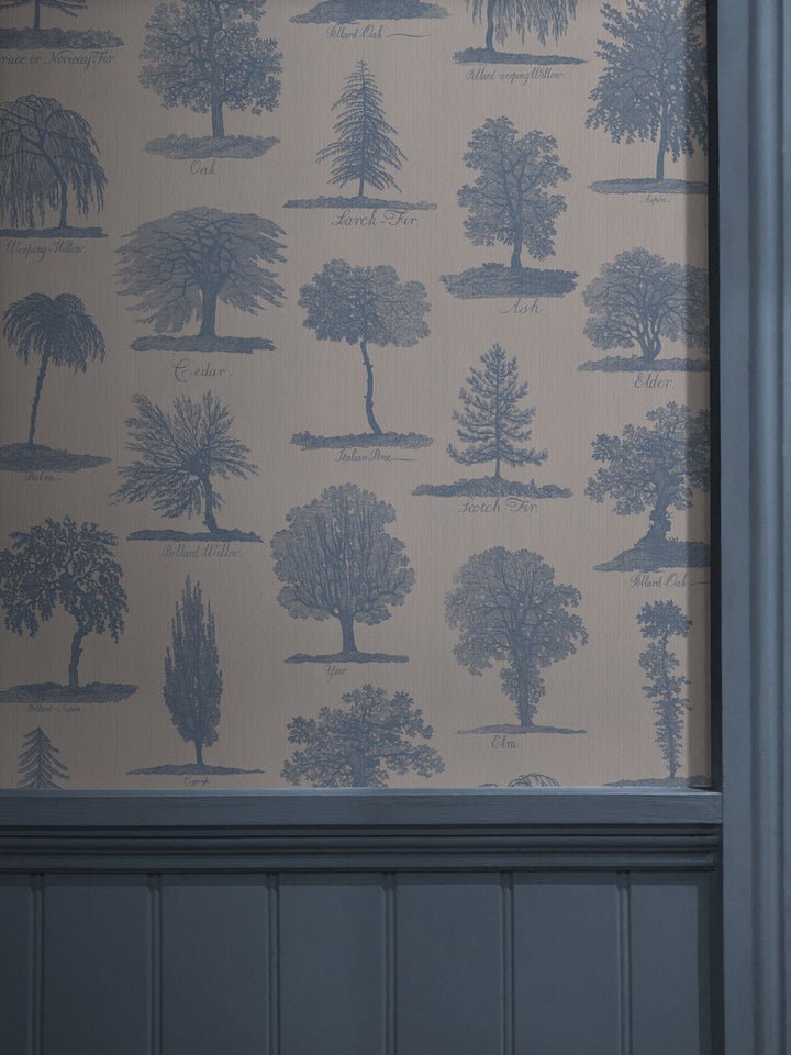 Arboreta Wallpaper - Blue - Divine Savages - DVS051-ARB-BLU-WR - Premier Wallcovering