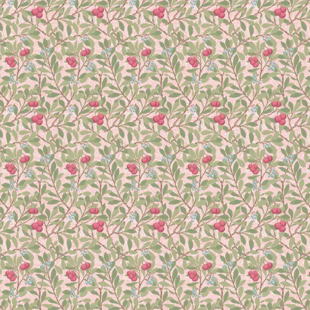Arbutus Wallpaper - Cochineal Pink - 217378 - Morris Wallpaper WD - Premier Wallcovering