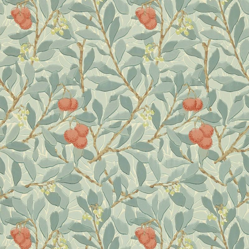 Arbutus Wallpaper - Blue/Pink - Morris & Co - 210407 - Premier Wallcovering