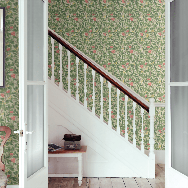 Arbutus Wallpaper - Rose - 217377 - Morris Wallpaper WD - Premier Wallcovering
