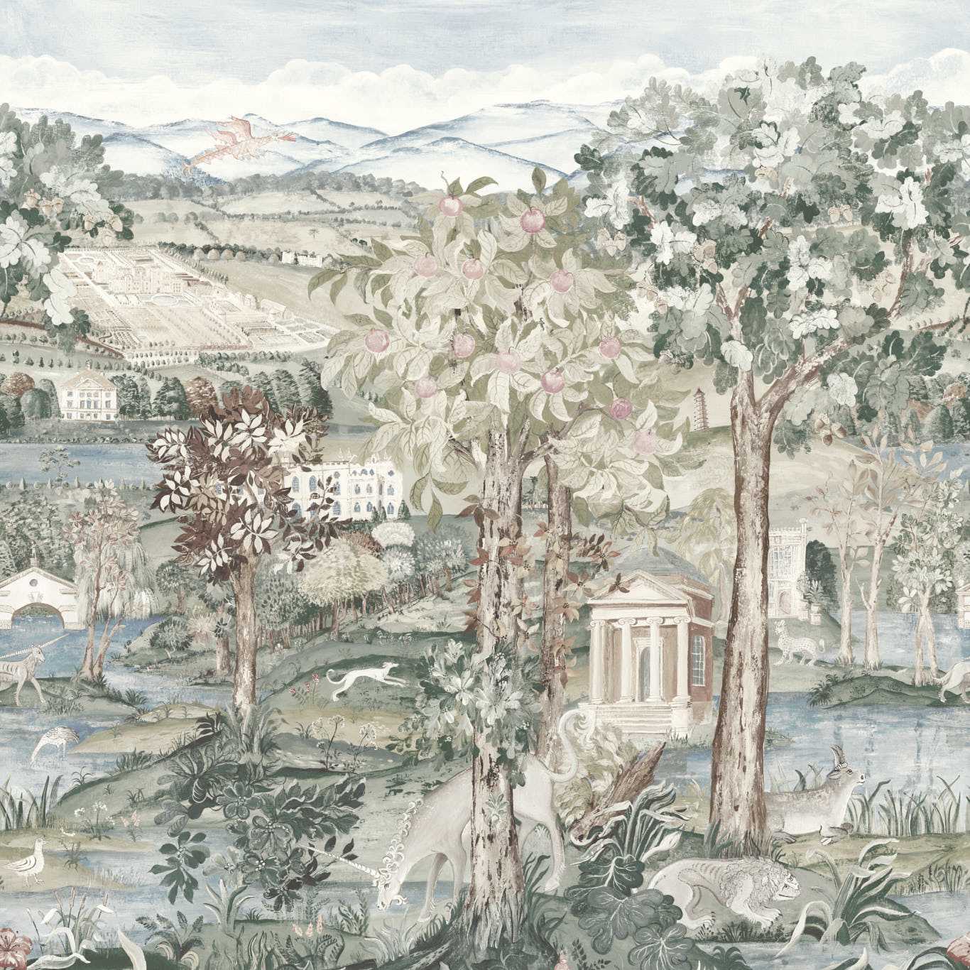 Arcadian Thames Wallpaper - Mineral - ZATW313040 - Zoffany - Premier Wallcovering