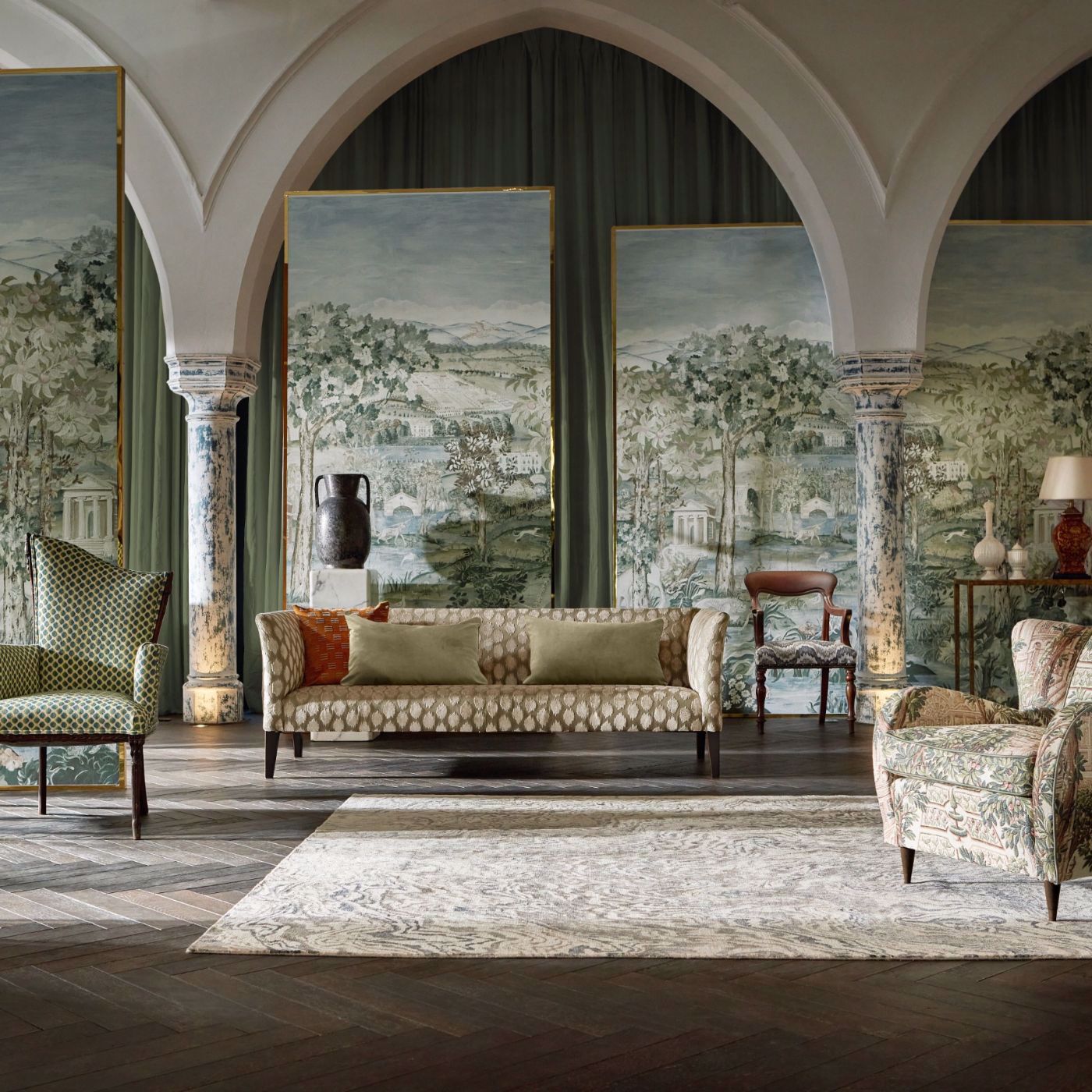 Arcadian Thames Wallpaper - Mineral - ZATW313040 - Zoffany - Premier Wallcovering