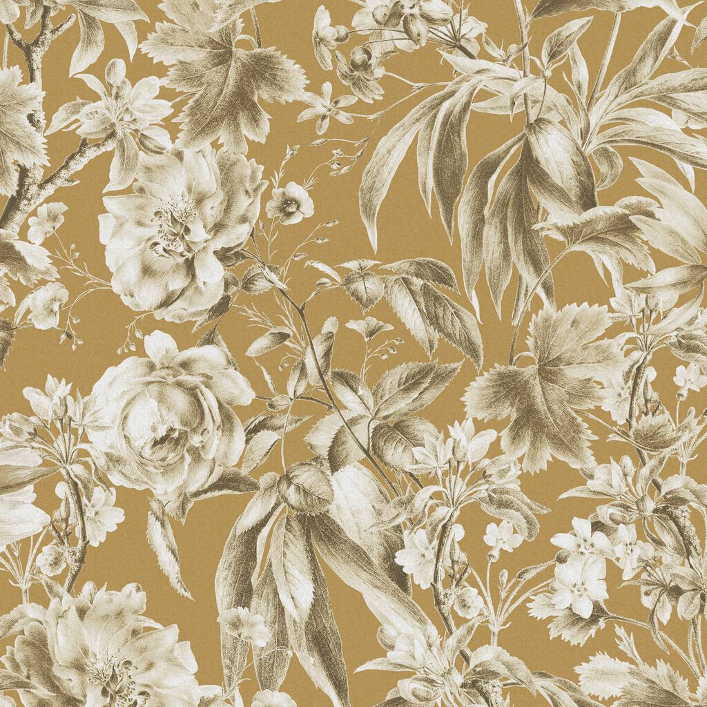 Arcane Garden Wallpaper - Ochre - Graham & Brown - 120709 - Premier Wallcovering