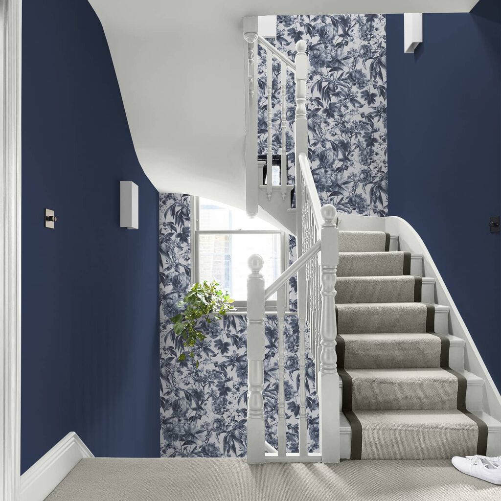 Arcane Garden Wallpaper - Ink Blue - Graham & Brown - 120668 - Premier Wallcovering