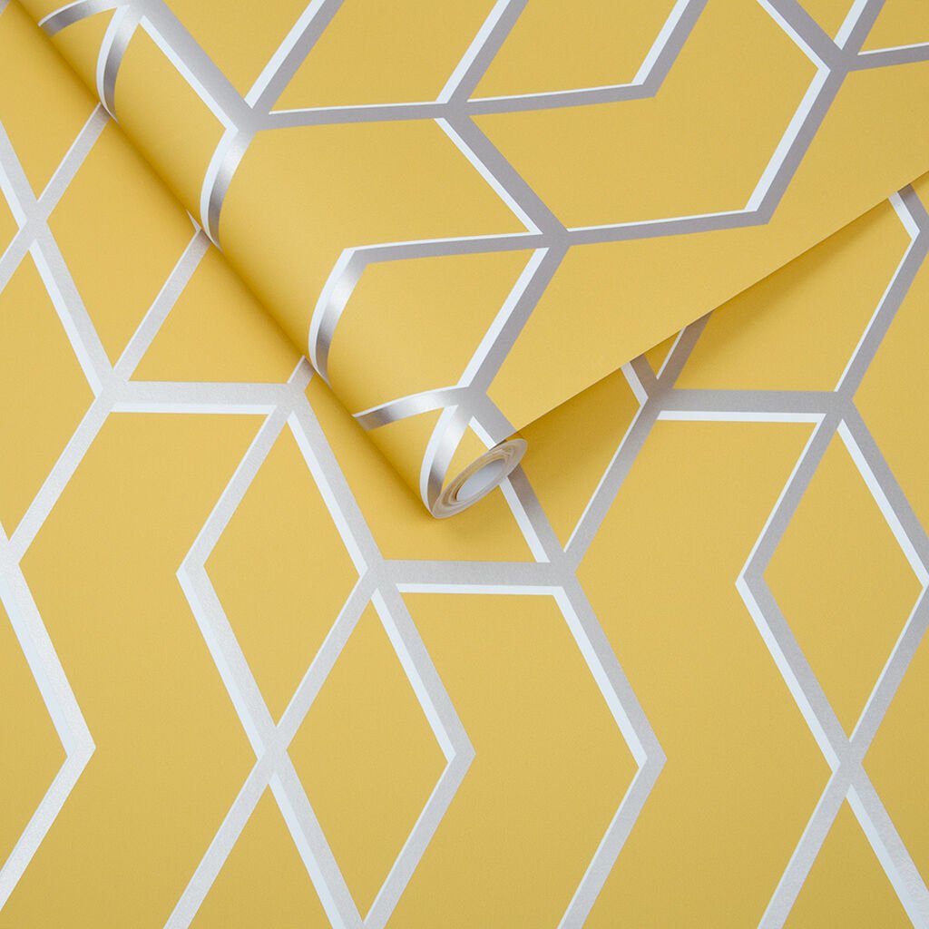 Archetype Wallpaper - Yellow Silver - Graham & Brown - 104731 - Premier Wallcovering