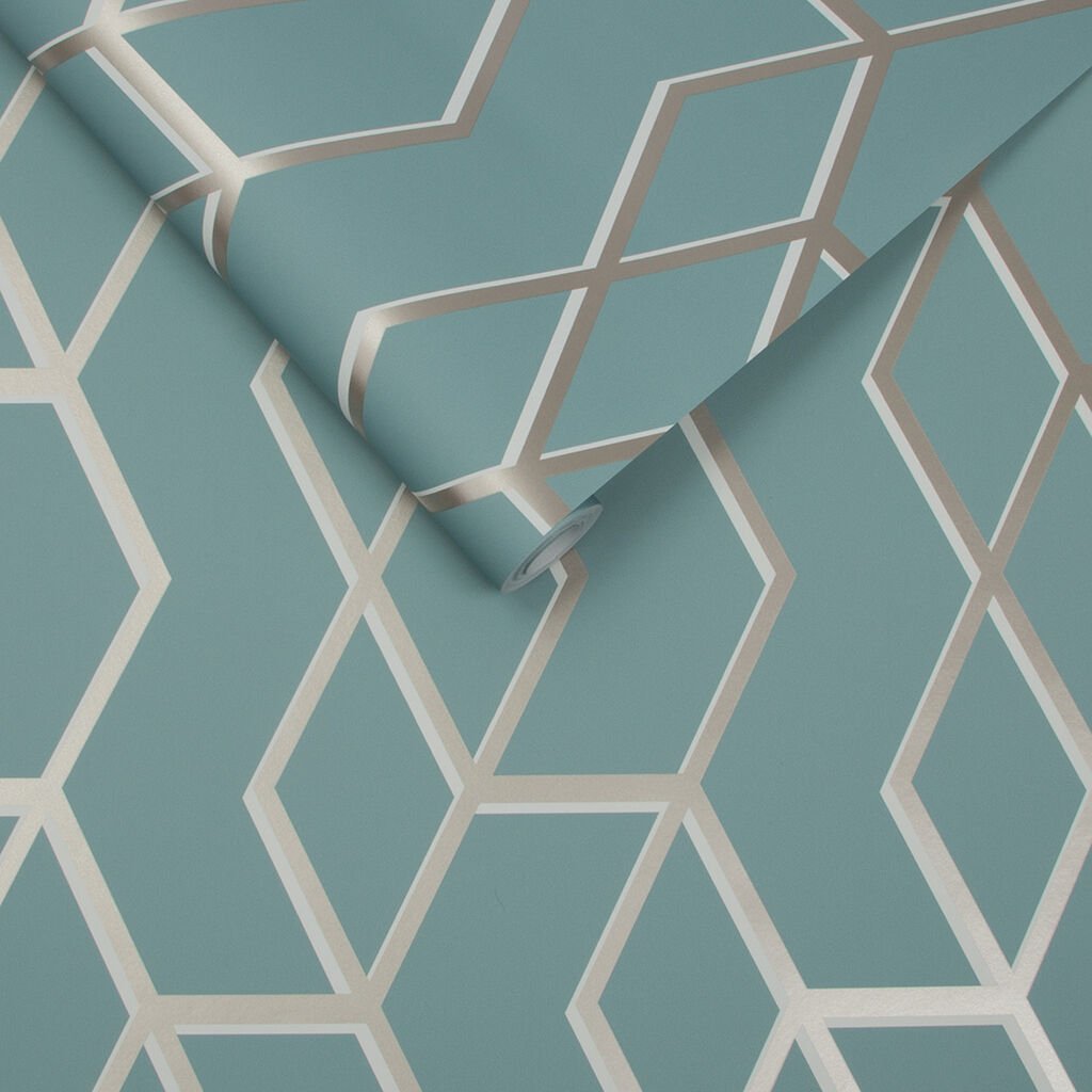Archetype Wallpaper - Mint White Gold - Graham & Brown - 104732 - Premier Wallcovering