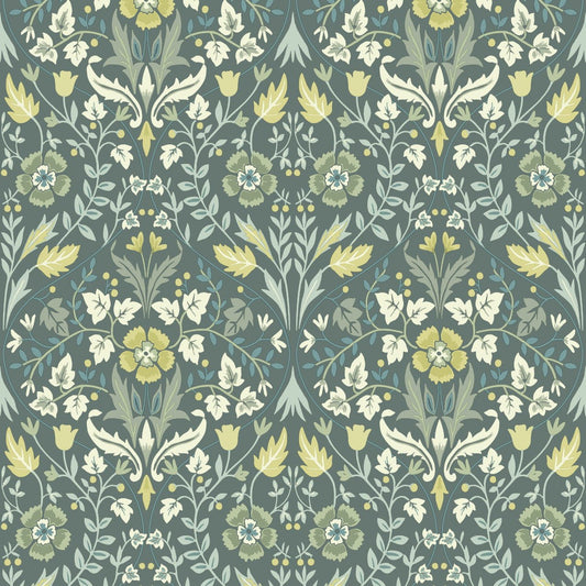 Archibald Arts and Crafts Wallpaper - Vert Sauge - Casadeco - 86337401 - Premier Wallcovering