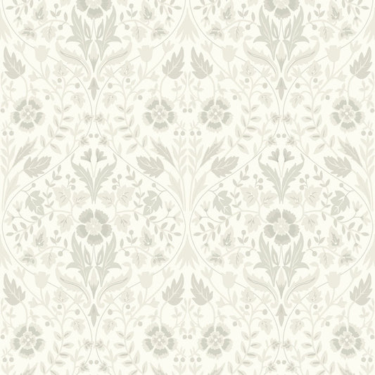 Archibald Arts and Crafts Wallpaper - Blanc Ceruse - Casadeco - 86330110 - Premier Wallcovering