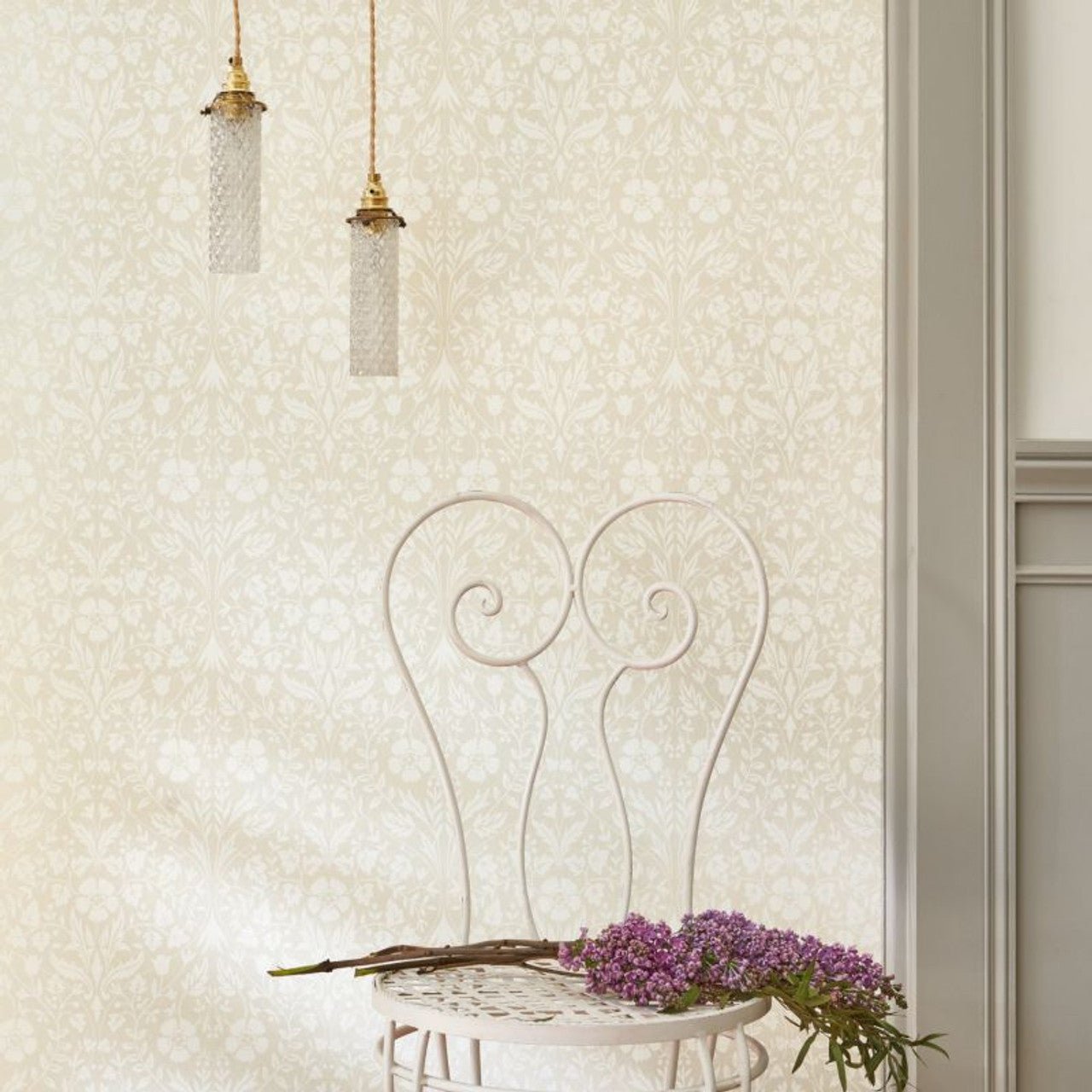 Archibald Arts and Crafts Wallpaper - Beige Lin - Casadeco - 86331004 - Premier Wallcovering