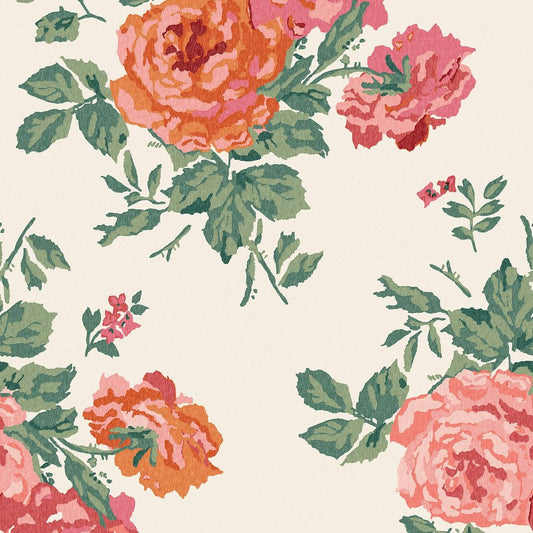 Archive Rose Wallpaper - Pink - 125494 - Cath Kidston - Premier Wallcovering