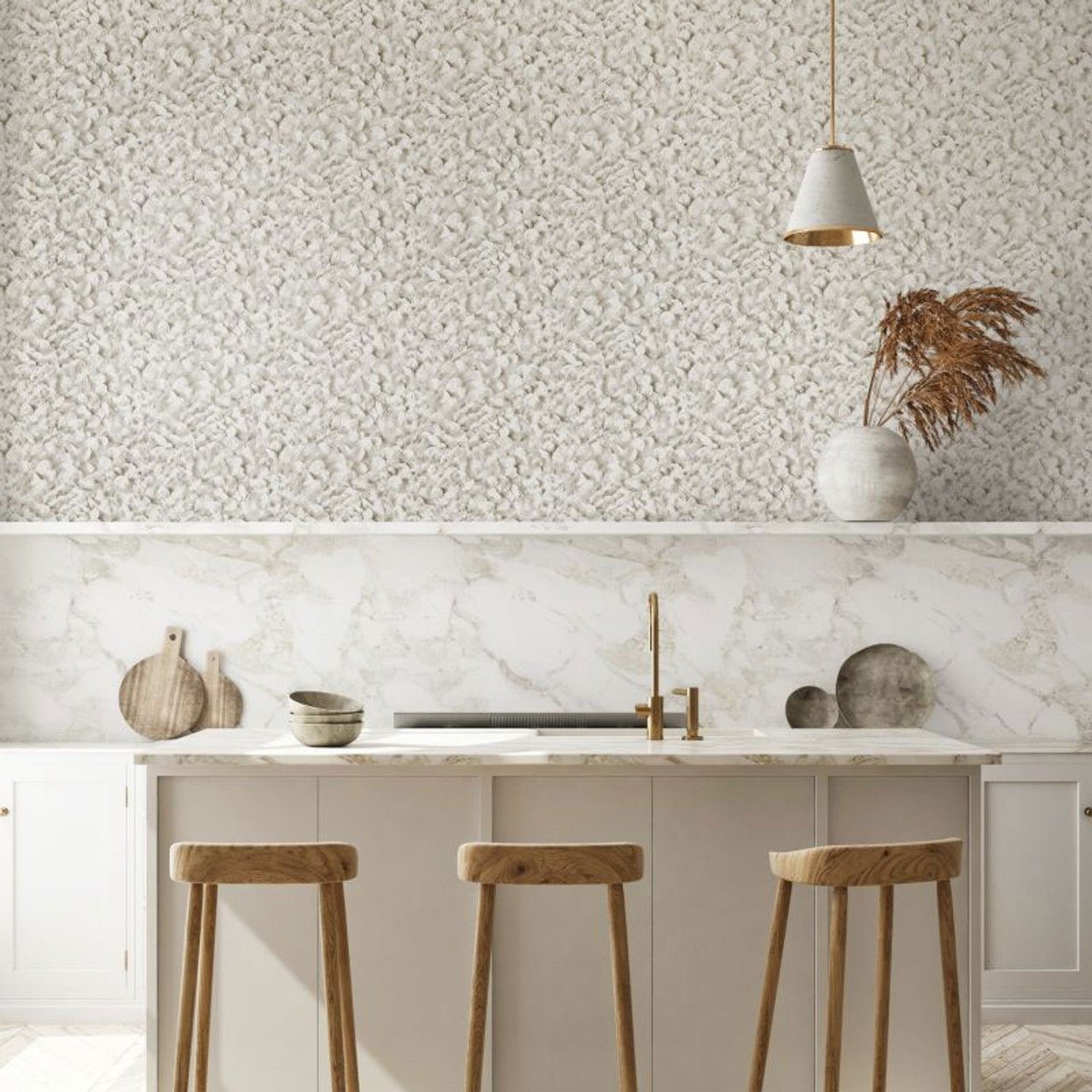 Arco Salt Wallpaper - Sesame - Hohenberger - 65310 - Premier Wallcovering