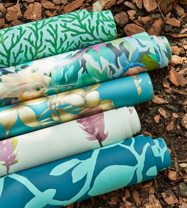 Ardisia Wallpaper - Amazonia/Teal/ Gold - HTEW112764 - Harlequin - Premier Wallcovering