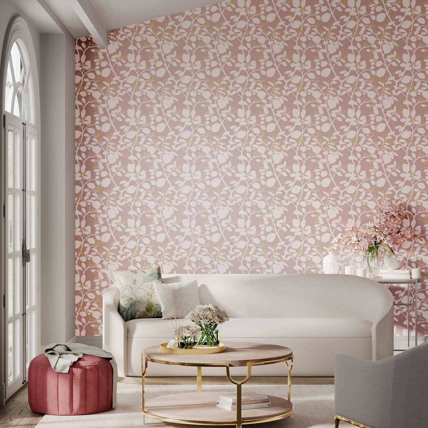 Ardisia Wallpaper - Positano/Sailcloth/ Gold - HTEW112772 - Harlequin - Premier Wallcovering