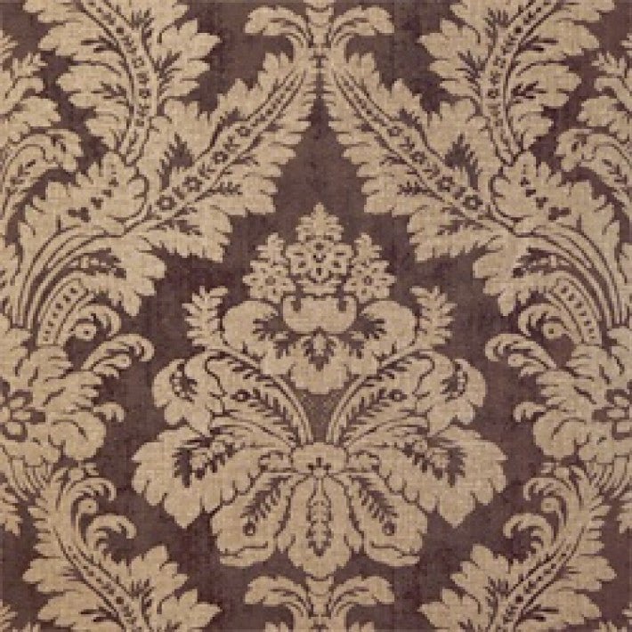 Argentina Damask Wallpaper - Metallic on Dark Brown - Thibaut - T6876 - Premier Wallcovering
