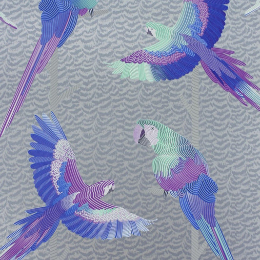 Arini Wallpaper - Grey/ Purple - Matthew Williamson - W6806-03 - Premier Wallcovering