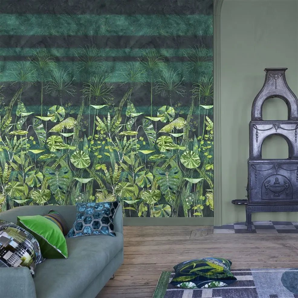 Arjuna Leaf Wallpaper - Viridian - PDG1088/01 - Designers Guild - Premier Wallcovering