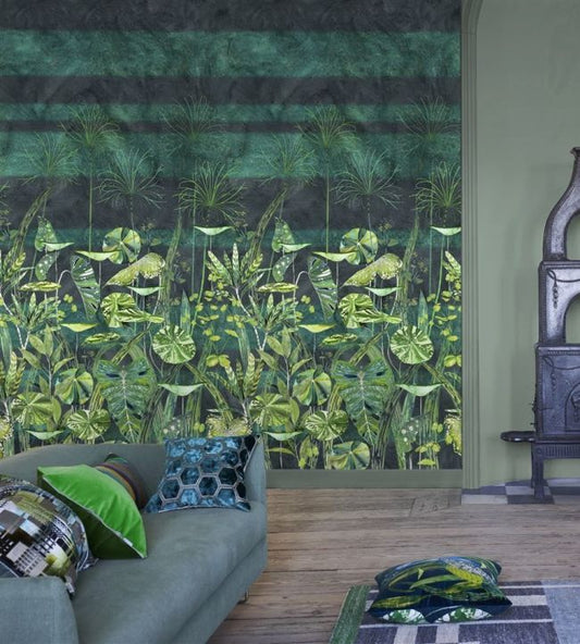 Arjuna Leaf Wallpaper - Viridian - PDG1088/01 - Designers Guild - Premier Wallcovering