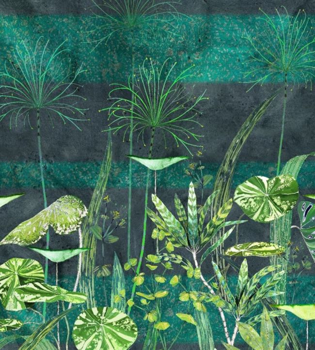 Arjuna Leaf Wallpaper - Viridian - PDG1088/01 - Designers Guild - Premier Wallcovering