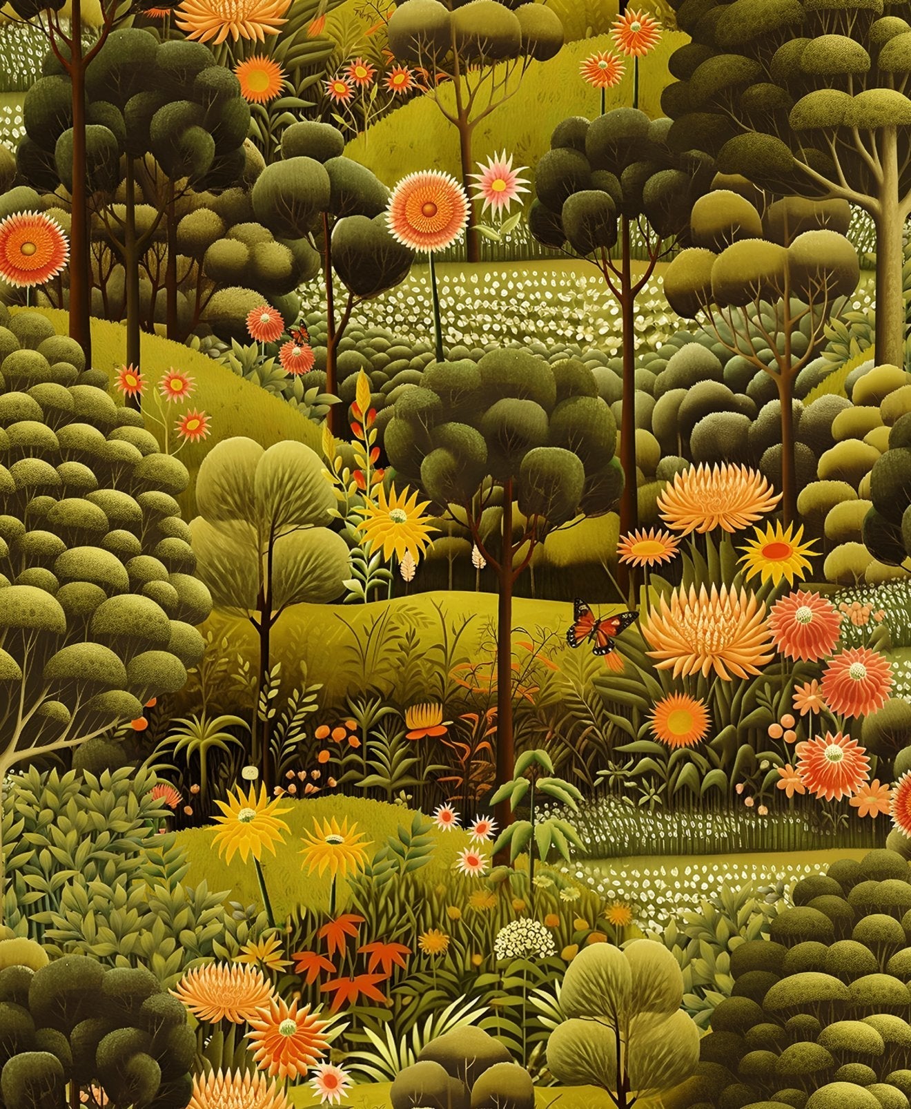 Arley Garden Wallpaper - Dusk - Graham & Brown - 127925 - Premier Wallcovering