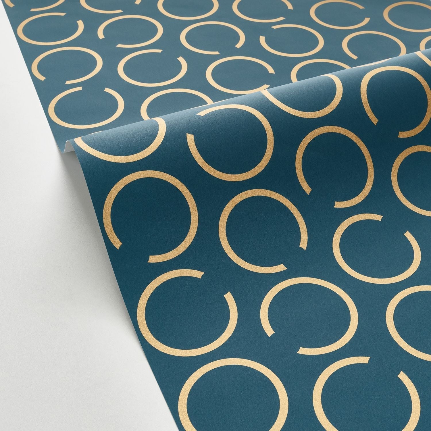 Around The Clock Wallpaper - Bleu Canard - Caselio - 102906025 - Premier Wallcovering