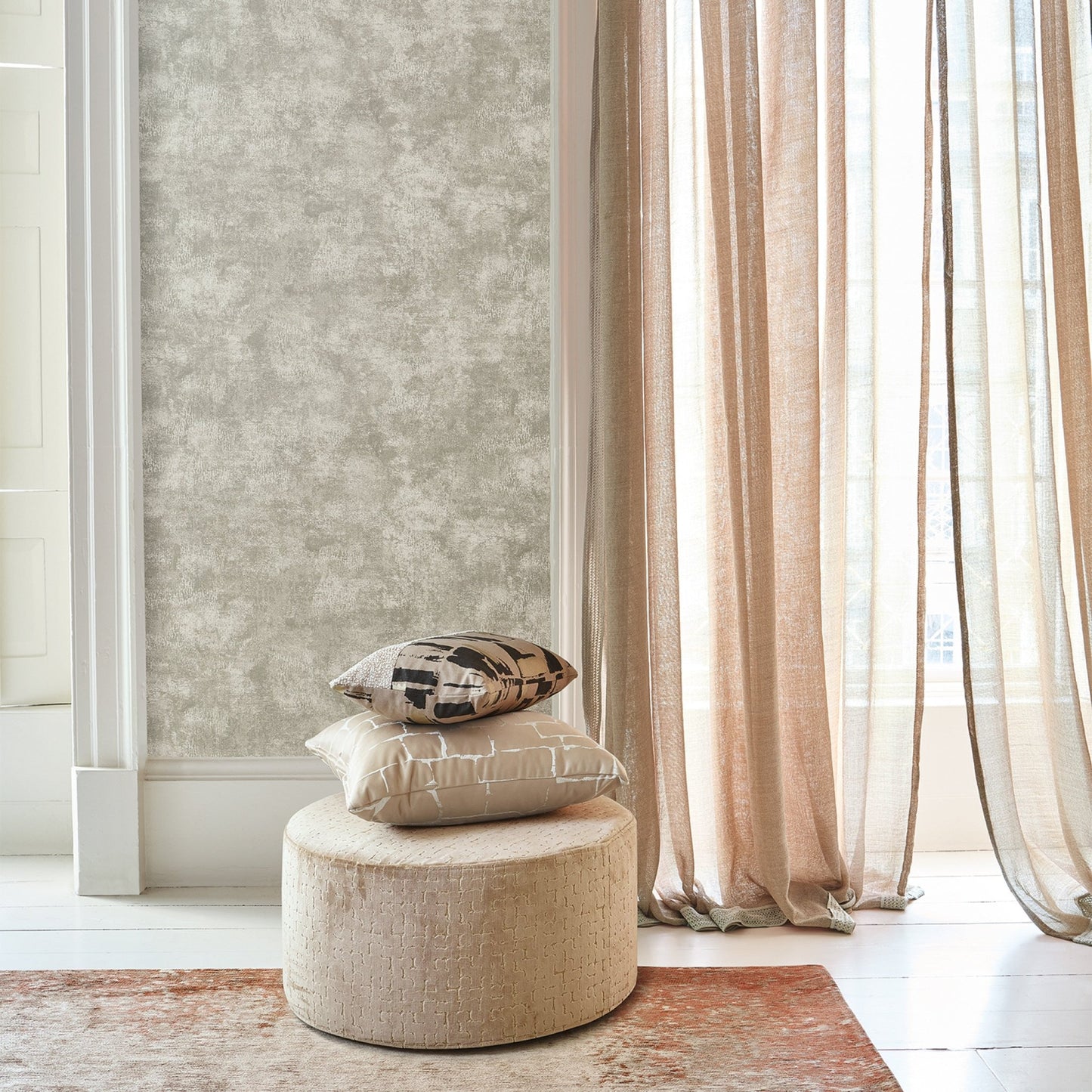 Arriccio Wallpaper - Cement - Villa Nova - W555/01 - Premier Wallcovering