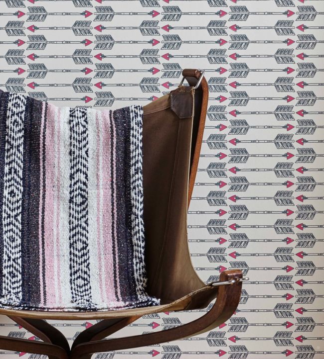 Arrows Wallpaper - Charcoal Pink - BG1600101 - Barneby Gates - Premier Wallcovering
