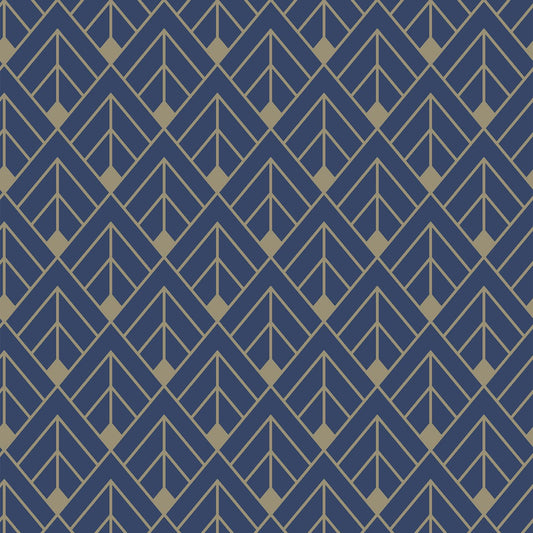 Art Deco Glitter Portfolio Wallpaper - Navy & Gold - Rasch - 305517 - Premier Wallcovering