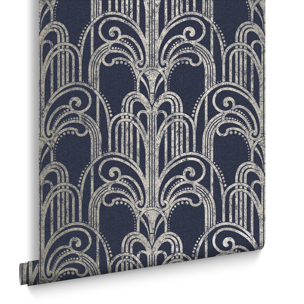 Art Deco Wallpaper - Midnight - Graham & Brown - 105920 - Premier Wallcovering
