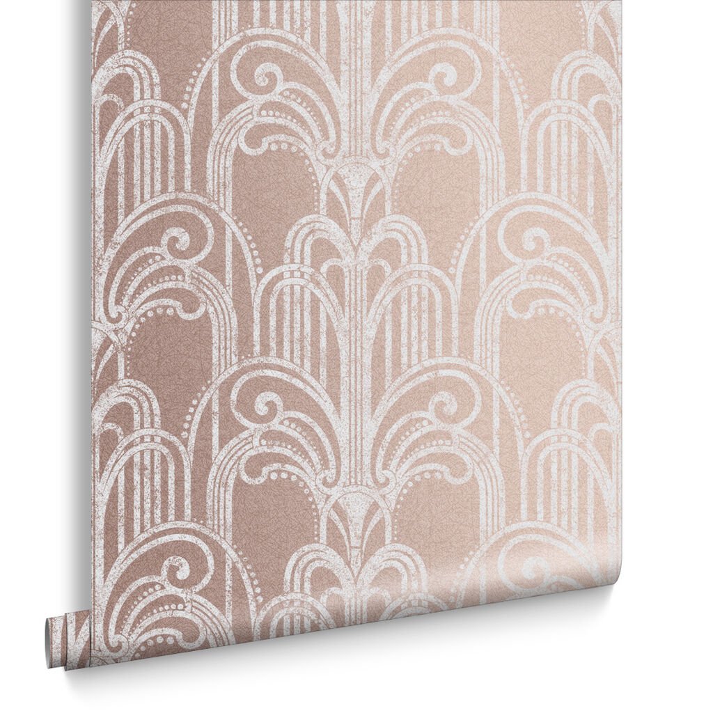 Art Deco Wallpaper - Rose Gold - Graham & Brown - 104298 - Premier Wallcovering