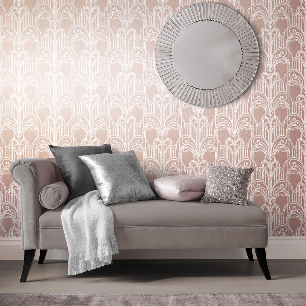 Art Deco Wallpaper - Rose Gold - Graham & Brown - 104298 - Premier Wallcovering